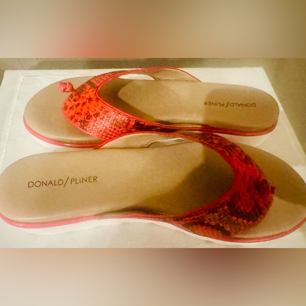 Donald J. Pliner Red Sandals with Textured Design